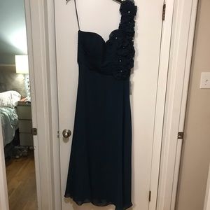 Stunning Navy One Shoulder Gown